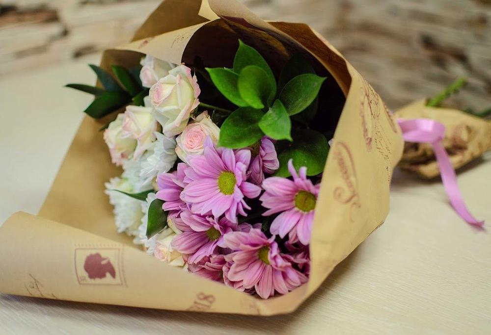 Букет цветов из: Розы и Хризантемы в Сабурово