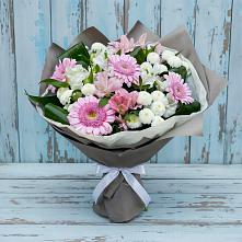 Букет цветов из:  Герберы, Альстромерии и Хризантемы #REPLACE_PRED# Сабурово
