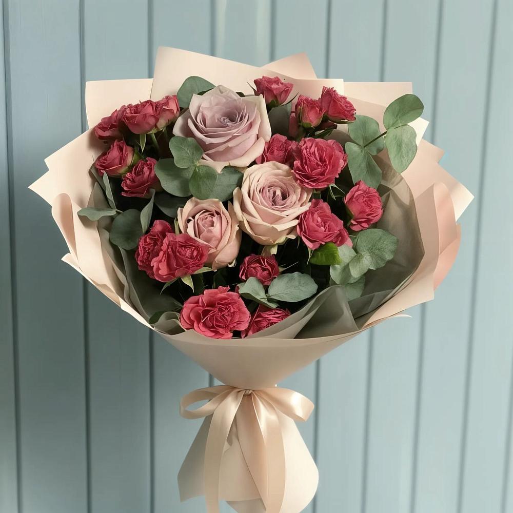 Букет цветов из: Гвоздики и Розы в Сабурово