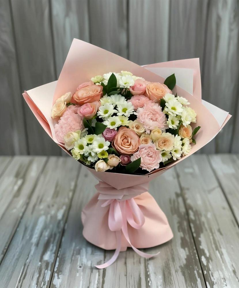 Букет цветов из: Гвоздики, Розы и Хризантемы в Сабурово