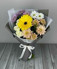 Букет цветов из:  Розы, Герберы и Хризантемы #REPLACE_PRED# Сабурово