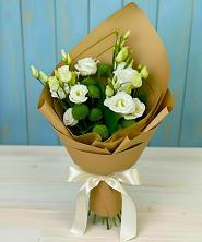 Букет цветов из:  Хризантемы и Лизиантусы в Сабурово