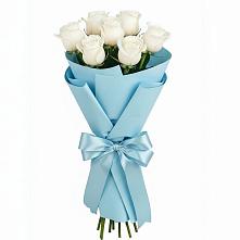 Букет 7 белых роз Проуд в Сабурово