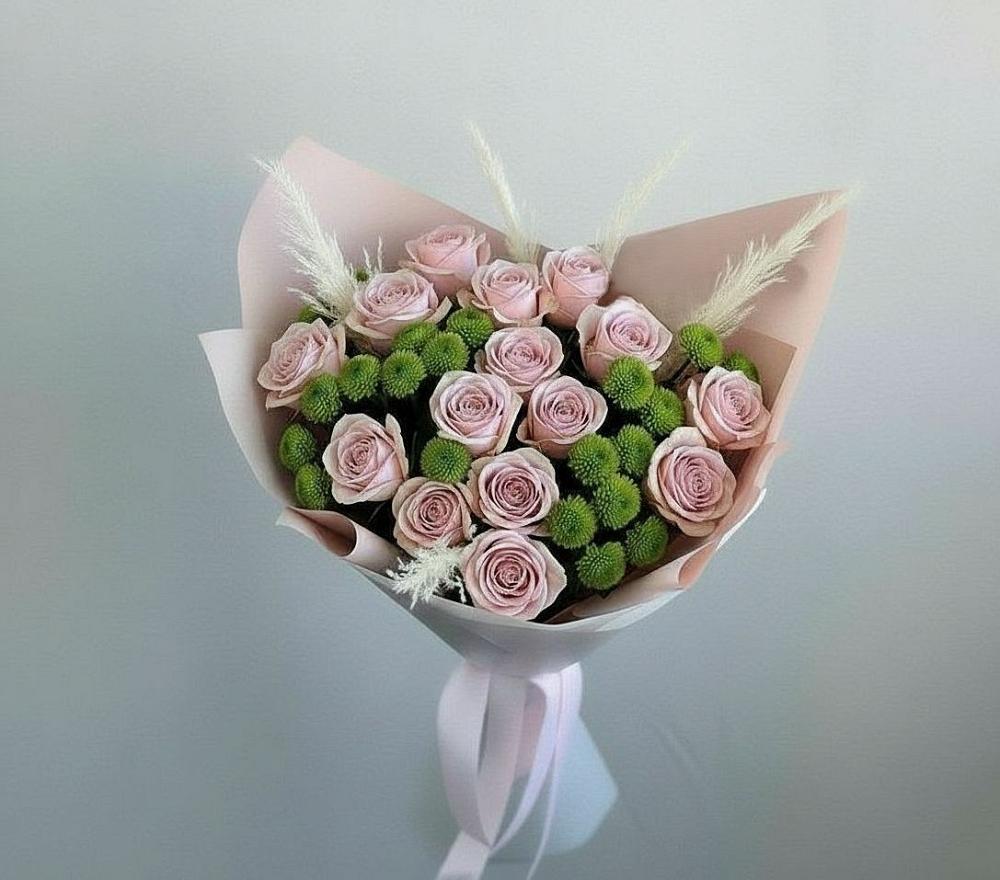 Букет цветов из: Розы и Хризантемы в Сабурово