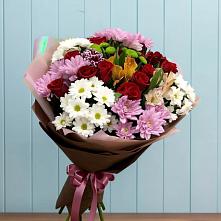 Букет цветов из:  Розы, Хризантемы и Альстромерии в Сабурово