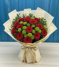 Букет цветов из:  Розы и Хризантемы в Сабурово