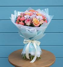 Букет цветов из:  Хризантемы и Розы #REPLACE_PRED# Сабурово