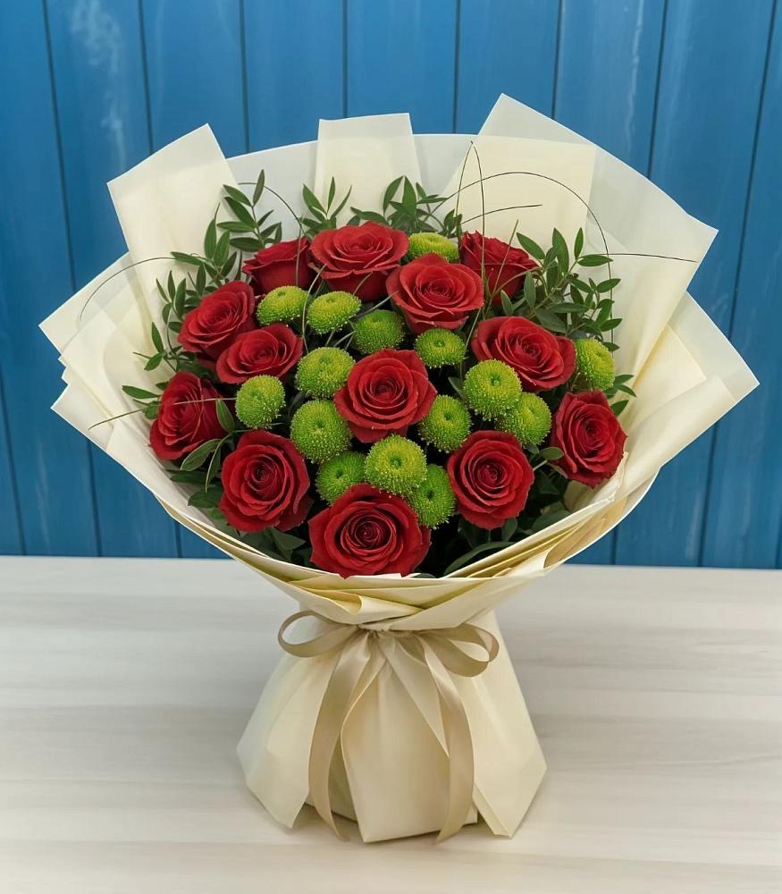 Букет цветов из: Розы и Хризантемы в Сабурово