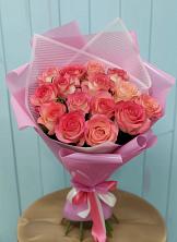 Букет 15 Розовых роз Равель в Сабурово