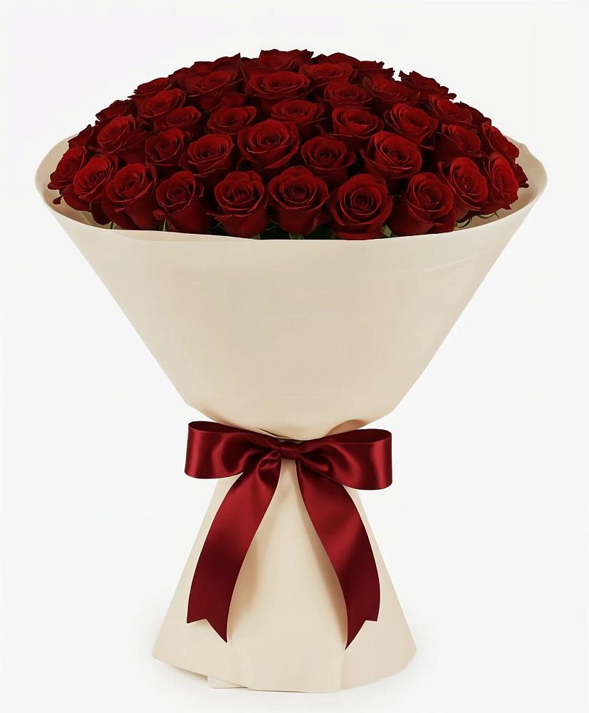 Букет 101 Бордовая роза Блэк Бакарра в Сабурово